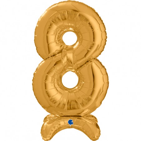 Palloncino in Foil 25" Standups Numero 8 Oro "Gold" Numeri Standups 25" Oro "Gold"