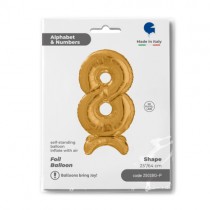 Palloncino in Foil 25" Standups Numero 8 Oro "Gold" Numeri Standups 25" Oro "Gold"