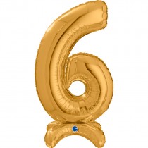 Palloncino in Foil 25" Standups Numero 6 Oro "Gold" Numeri Standups 25" Oro "Gold"