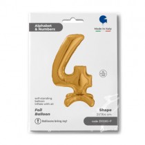 Palloncino in Foil 25" Standups Numero 4 Oro "Gold" Numeri Standups 25" Oro "Gold"
