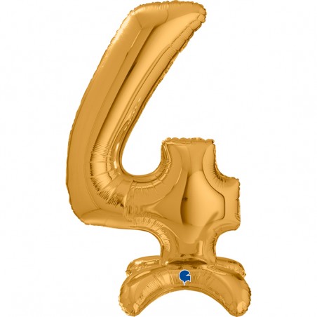 Palloncino in Foil 25" Standups Numero 4 Oro "Gold" Numeri Standups 25" Oro "Gold"