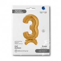 Palloncino in Foil 25" Standups Numero 3 Oro "Gold" Numeri Standups 25" Oro "Gold"