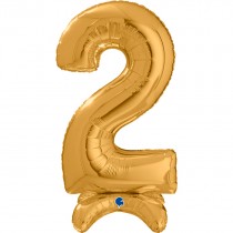 Palloncino in Foil 25" Standups Numero 2 Oro "Gold" Numeri Standups 25" Oro "Gold"