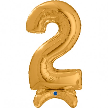 Palloncino in Foil 25" Standups Numero 2 Oro "Gold" Numeri Standups 25" Oro "Gold"