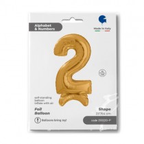 Palloncino in Foil 25" Standups Numero 2 Oro "Gold" Numeri Standups 25" Oro "Gold"