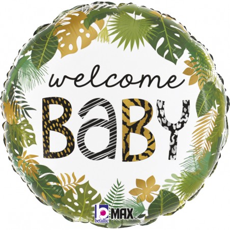 Palloncino in Foil 18" Nascita "Jungle Welcome Baby" Nascita e Battesimo Grabo