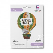 Palloncino in Foil 30" Super Shape Mongolfiera Nascita "Welcome Baby" Nascita e Battesimo Grabo