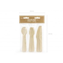 Set di Posate in Legno "Wooden Cutlery" 18pz Posate di Legno
