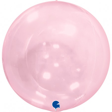 Palloncino in Elastico PVC 15" Rosa Trasparente 4D "Globe Pink" Sfere "Solid Color Globe"