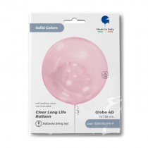 Palloncino in Elastico PVC 15" Rosa Trasparente 4D "Globe Pink" Sfere "Solid Color Globe"