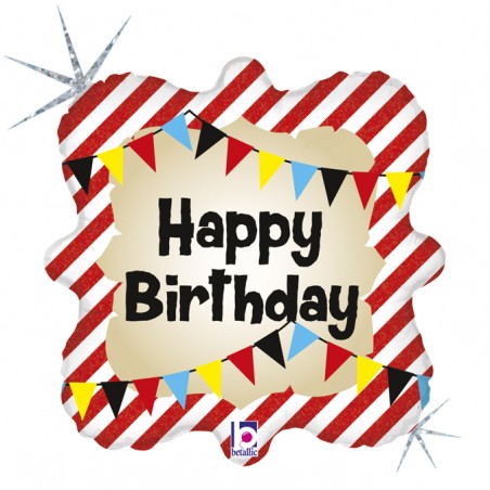 Palloncino in Foil 18" Happy Birthday Pirati "Pirate" Happy Birthday Grabo