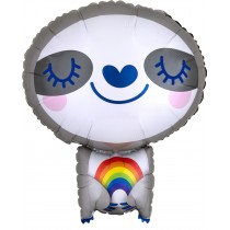 Palloncino in Foil 19" Junior Shape Bradipo "Sloth with Rainbow" Animali (Giungla e Bosco)