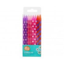 Candelina Stelo 12.5cm Assortita Rosa "Colourful Dots" 16pz Candeline Stelo