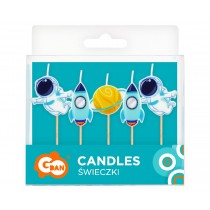 Candelina Picks Spazio "Space" 5pz Candeline Sagomate Fantasia