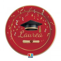 Piatto di Carta 24cm Laurea "Glamour" 8pz Tavola Laurea