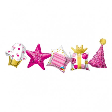 Palloncino in Foil 41" Ghirlanda Compleanno Rosa "Garland Pink" Ghirlande in Foil