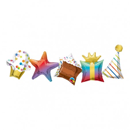 Palloncino in Foil 41" Ghirlanda Compleanno "Birthday Garland" Ghirlande in Foil