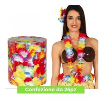 Collana Hawaiana in Barattolo con Fiori Multicolor 25pz Accessori Persona Tropicali