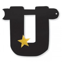 Festone Buon Compleanno Nero Stelle Oro "Stars" Festoni Buon Compleanno