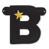 Festone Buon Compleanno Nero Stelle Oro "Stars" Festoni Buon Compleanno