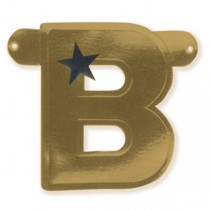 Festone Buon Compleanno Oro Stelle Nere "Stars" Festoni Buon Compleanno