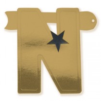 Festone Buon Compleanno Oro Stelle Nere "Stars" Festoni Buon Compleanno