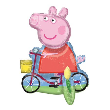 Palloncino in Foil 22" Standups Peppa Pig in Bicicletta Standups ad Aria "No Elio"