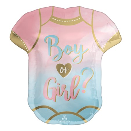 Palloncino in Foil 24" Super Shape Body Boy or Girl "The Big Reveal" Nascita e Battesimo