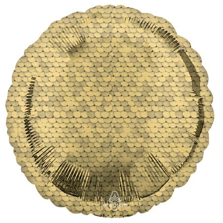 Palloncino in Foil 18" Paillettes Oro "Gold Sequins" Tondi
