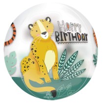 Palloncino in Foil 16" Orbz Giungla Happy Birthday Globe / Orbz / Sfere
