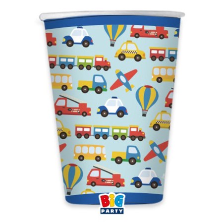 Bicchiere di Carta 200ml Veicoli "Vehicles" 8pz Veicoli "Vehicles"