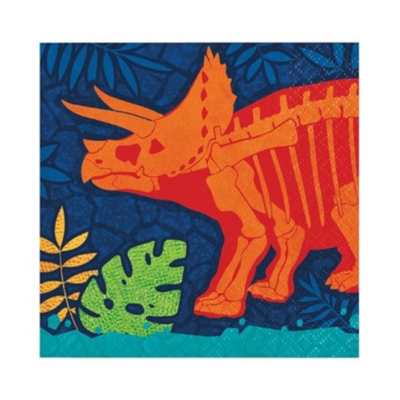 Tovagliolino di Carta 25x25cm con Dinosauro "Dino Dig" 16pz Dinosauro "Dinosaurs"