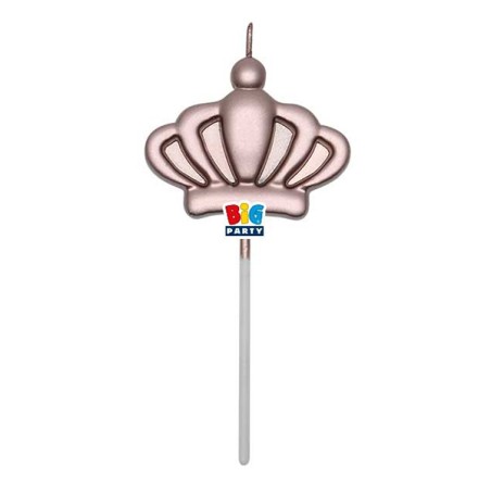 Candelina Picks Corona Rose Gold Metallizzato Candeline Sagomate Fantasia