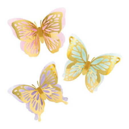 Decorazioni Farfalle "Butterfly Shimmer" 3pz Festa Tema Farfalla