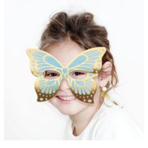 Maschera di Carta Sagomata Farfalla "Butterfly Shimmer" 8pz Festa Tema Farfalla