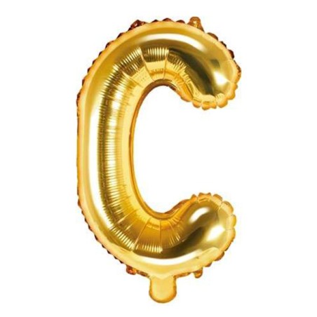 Palloncino in Foil 14" Lettera "C" Oro Lettere Medie Oro 14"/35cm Partydeco