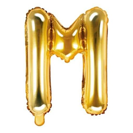 Palloncino in Foil 14" Lettera "M" Oro Lettere Medie Oro 14"/35cm Partydeco