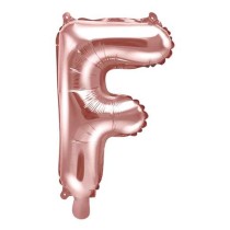 Palloncino in Foil 14" Lettera "F" Rose Gold Lettere Medie Rose Gold 14"/35cm Partydeco