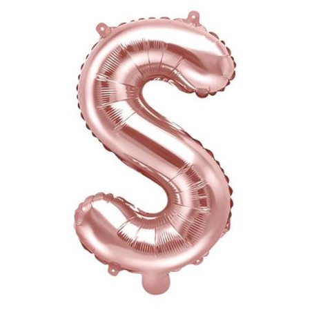 Palloncino in Foil 14" Lettera "S" Rose Gold Lettere Medie Rose Gold 14"/35cm Partydeco