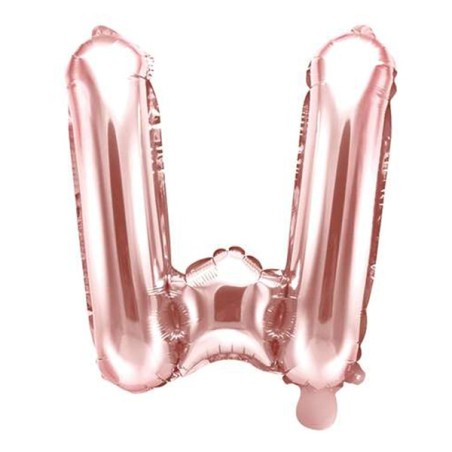 Palloncino in Foil 14" Lettera "W" Rose Gold Lettere Medie Rose Gold 14"/35cm Partydeco