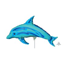Palloncino in Foil 14" Mini Shape Delfino "Ocean Blu Dolphin" Pesci e Mare