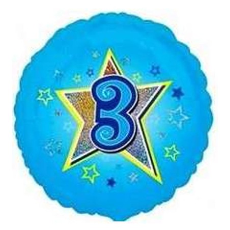 Palloncino in Foil 18" Celeste Olografico N.3 2 Anni......9 Anni