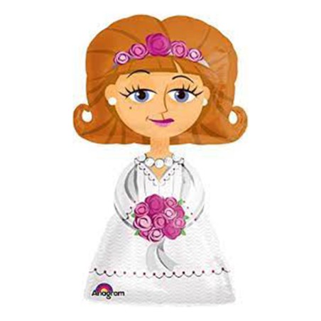 Palloncino in Foil 48" Air Walker Sposa "Bride" Promessa e Matrimonio