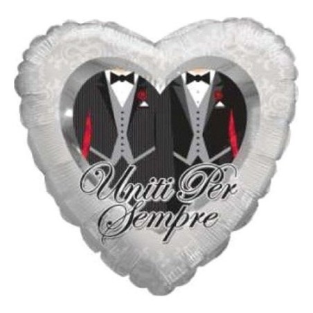 Palloncino in Foil 18" Cuore "Uniti per Sempre" Promessa e Matrimonio