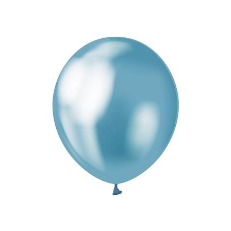 Palloncino in Lattice 12" Beauty & Charm Celeste "Light Blue" 7pz Palloncini Shiny/Chrome