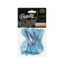 Palloncino in Lattice 12" Beauty & Charm Celeste "Light Blue" 7pz Palloncini Shiny/Chrome