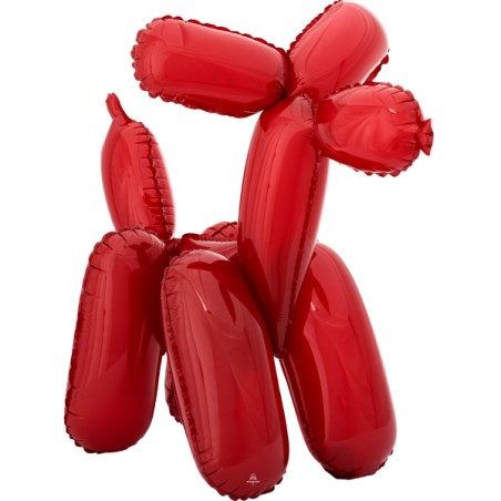 Palloncino in Foil 19" Air Filled Cane Rosso "Red Dog" Standups ad Aria "No Elio"