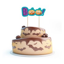 Cake Topper di Halloween Sagomato "Boo!" 18cm Accessori Tavola Halloween