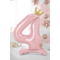 Palloncino in Foil 41" Standups Numero 4 Rosa con Corona Numeri Standups Rosa 41"/103cm