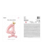 Palloncino in Foil 41" Standups Numero 4 Rosa con Corona Numeri Standups Rosa 41"/103cm